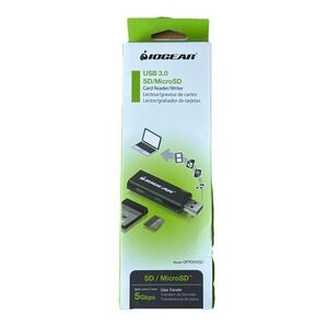 IOGEAR SuperSpeed USB 3.0 SD/Micro SD Card Reader Writer GFR304SD 5Gbps Data New